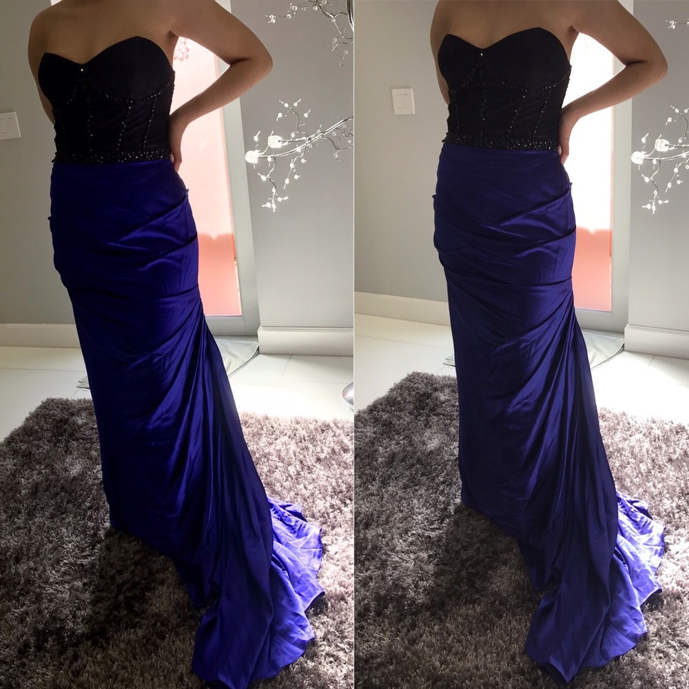 Blue and black gown/prom dress